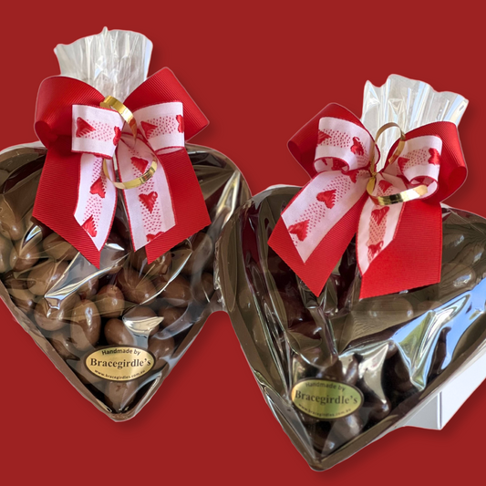 Valentine's Milk or Dark Chocolate Covered Almonds