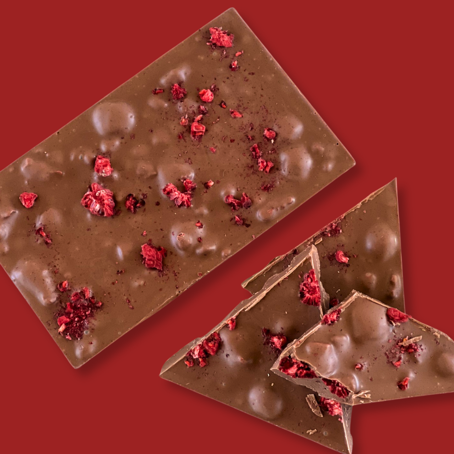 Valentine's Milk Chocolate Raspberry Block