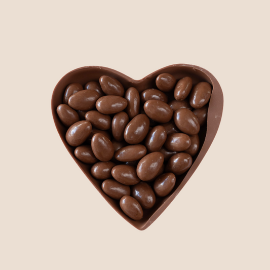 Heart Filled with Chocolate Almonds